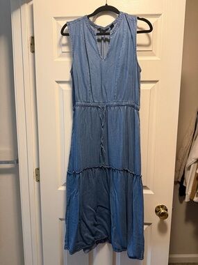 Lands' End Sleeveless Denim Maxi Dress